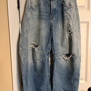 We The Free Relaxed Light Blue Distressed Jeans